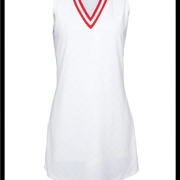 NWT Tuckernuck White and Retro Red Suzanne Tennis Dress. Size XL - Picture 2 of 7